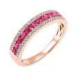 14Kt Rose Gold Diamond 1 8Ctw & Ruby 1 2Ctw Ring on Sale