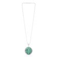 Silver & 18K Popcorn Malachite Medallion For Sale