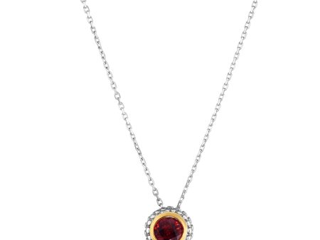 Sterling Silver & 18K Gold Popcorn Birthstone Pendant Online now