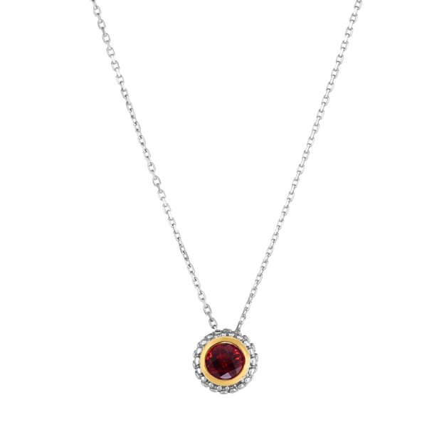 Sterling Silver & 18K Gold Popcorn Birthstone Pendant Online now