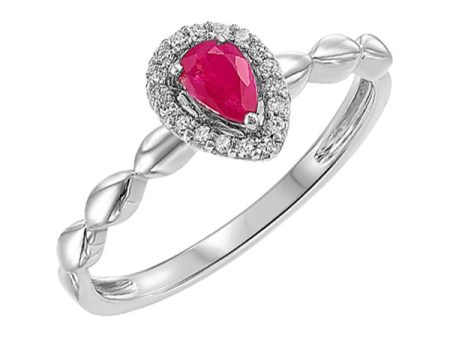 10Kt White Gold Diamond 1 12Ctw & Ruby 1 4Ctw Ring For Discount