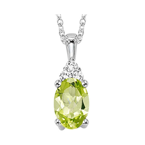 10Kt White Gold Diamond 1 50Ctw & Peridot 1 2Ctw Pendant Online now