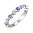 14Kt White Gold Diamond 1 20Ctw & Sapphire 1 6Ctw Ring Online Sale