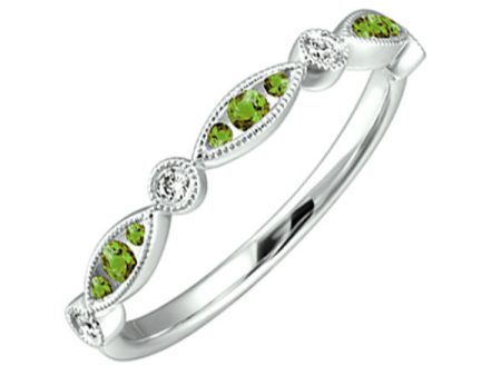 14Kt White Gold Diamond 1 20Ctw & Peridot 1 5Ctw Ring Supply