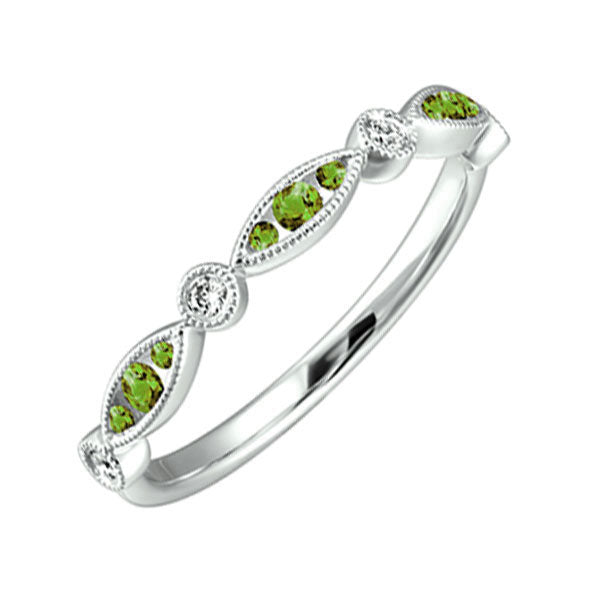 14Kt White Gold Diamond 1 20Ctw & Peridot 1 5Ctw Ring Supply