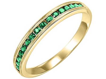 14Kt Yellow Gold Emerald 1 3Ctw Ring Fashion