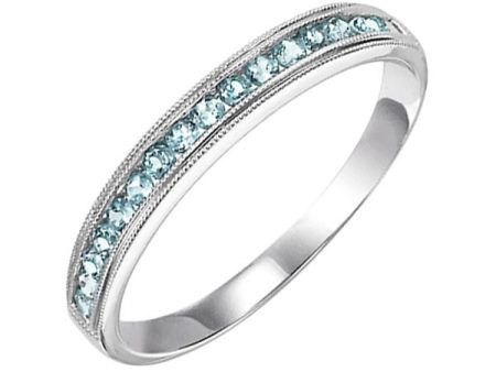 10Kt White Gold Aquamarine 1 4Ctw Ring For Cheap