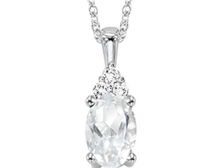 10Kt White Gold Diamond 1 50Ctw & White Topaz 3 8Ctw Pendant Fashion