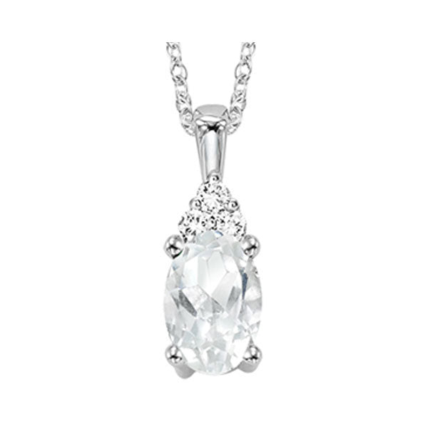 10Kt White Gold Diamond 1 50Ctw & White Topaz 3 8Ctw Pendant Fashion