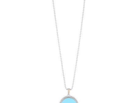 Silver & 18K Popcorn Turquoise Medallion Fashion