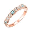 10Kt Rose Gold Diamond 1 10Ctw & Aquamarine 1 7Ctw Ring For Discount