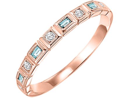 10Kt Rose Gold Diamond 1 12Ctw & Blue Topaz 1 7Ctw Ring Hot on Sale