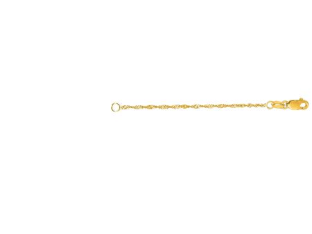 14K Gold 1.8mm Rope Chain 3   Extender Online Sale