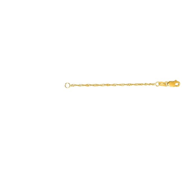 14K Gold 1.8mm Rope Chain 3   Extender Online Sale