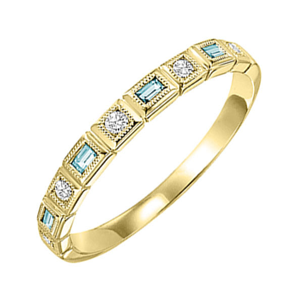 10Kt Yellow Gold Diamond 1 10Ctw & Blue Topaz 1 6Ctw Ring Online Hot Sale