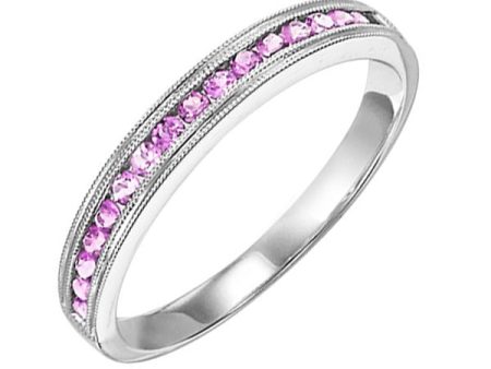 14Kt White Gold Pink Sapphire 1 3Ctw Ring For Discount