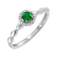 10Kt White Gold Diamond 1 20Ctw & Emerald 1 5Ctw Ring Hot on Sale