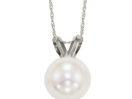 14Kt White Gold Pearl Pendant on Sale