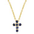 14K Yellow Gold Sapphire Cross Neckpiece Online Hot Sale