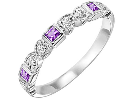 10Kt White Gold Diamond 1 12Ctw & Syn Alexandrite 1 7Ctw Ring For Discount