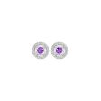 14Kt White Gold Diamond 1 4Ctw & Amethyst 3 4Ctw Earring Fashion