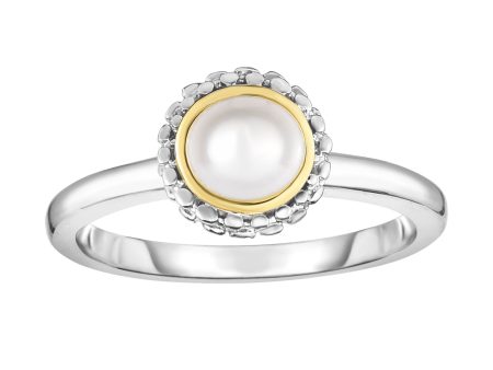 Sterling Silver & 18K Gold Popcorn Birthstone Ring on Sale