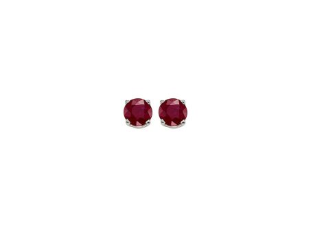 14Kt White Gold Ruby 1 4Ctw Earring Hot on Sale