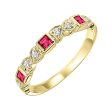 10Kt Yellow Gold Diamond 1 12Ctw & Ruby 1 8Ctw Ring on Sale