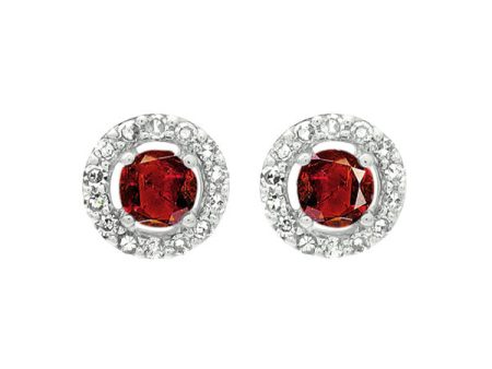 10Kt White Gold Diamond 1 10Ctw & Ruby 1 3Ctw Earring Hot on Sale