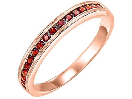 14Kt Rose Gold Garnet 1 3Ctw Ring For Discount