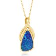 14K Yellow Gold Australian Opal Doublet Pendant Online now