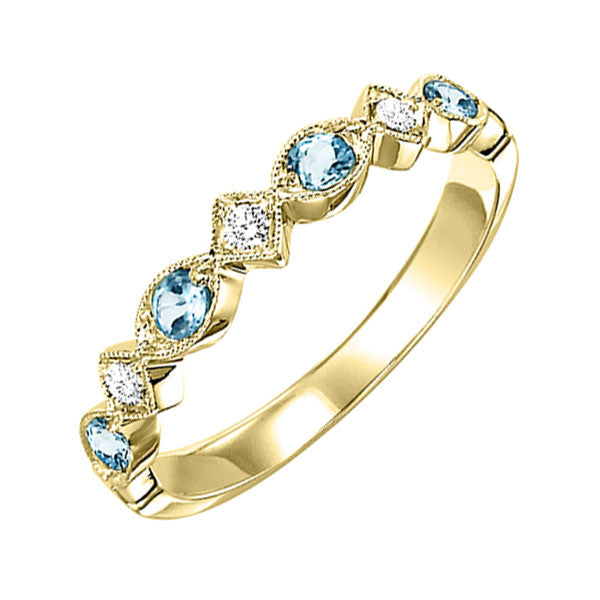 10Kt Yellow Gold Diamond 1 20Ctw & Aquamarine 1 6Ctw Ring Online Hot Sale