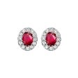 14Kt White Gold Diamond 1 5Ctw & Ruby 1 5Ctw Earring Supply