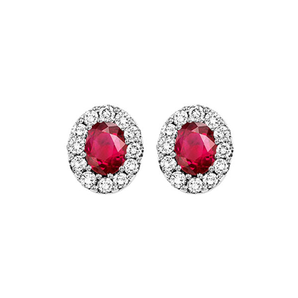 14Kt White Gold Diamond 1 5Ctw & Ruby 1 5Ctw Earring Supply