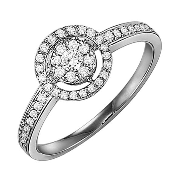 14Kt White Gold Diamond 1 4Ctw Ring Cheap