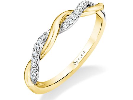 Modern Two Tone Spiral Wedding Band -Yasmine Supply