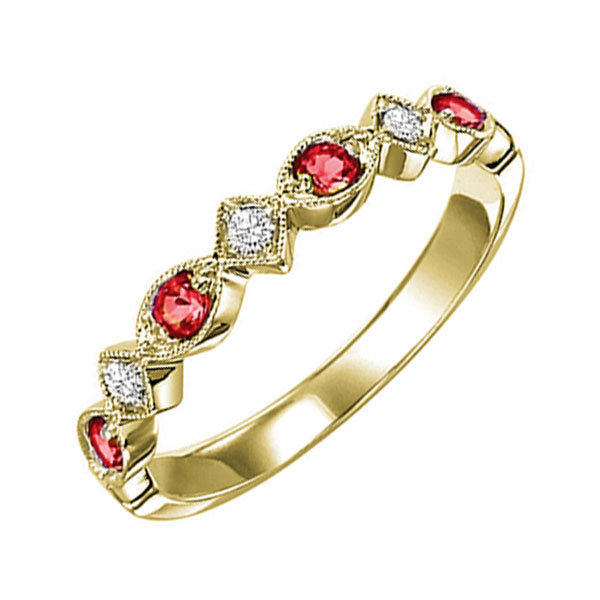 14Kt Yellow Gold Diamond 1 20Ctw & Ruby 1 6Ctw Ring For Cheap