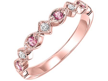 14Kt Rose Gold Diamond 1 20Ctw & Pink Tourmaline 1 6Ctw Ring Cheap