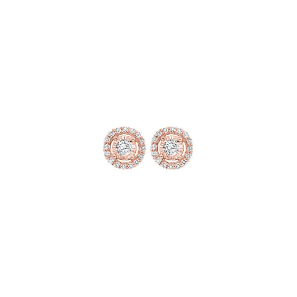 14Kt Rose Gold Diamond 1 3Ctw Earring Fashion