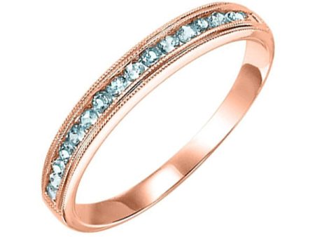 14Kt Rose Gold Aquamarine 1 3Ctw Ring Online Hot Sale