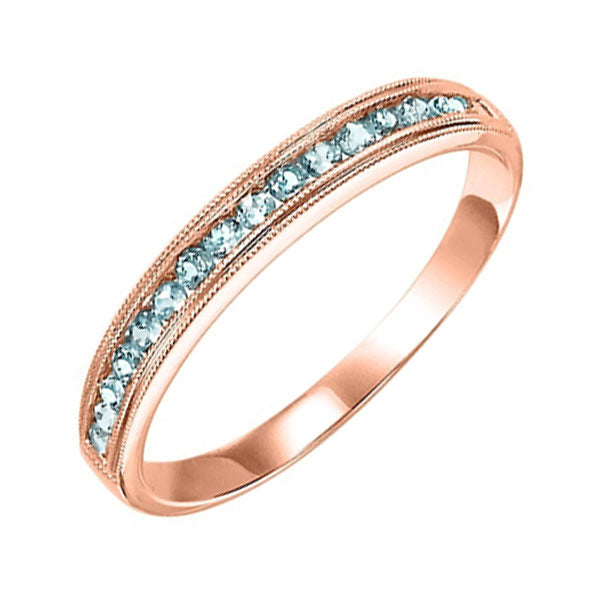 14Kt Rose Gold Aquamarine 1 3Ctw Ring Online Hot Sale