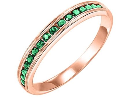 14Kt Rose Gold Emerald 1 3Ctw Ring Sale