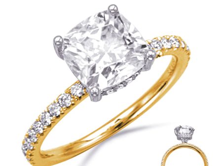 White & Yellow Gold Engagement Ring Hot on Sale