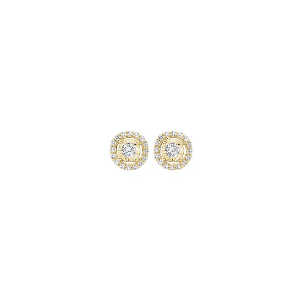 14Kt Yellow Gold Diamond 1 4Ctw Earring For Sale