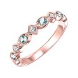 14Kt Rose Gold Diamond 1 20Ctw & Blue Topaz 1 6Ctw Ring For Sale