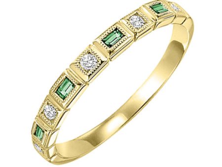 10Kt Yellow Gold Diamond 1 10Ctw & Emerald 1 8Ctw Ring For Discount