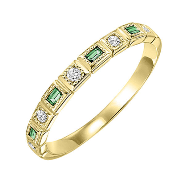 10Kt Yellow Gold Diamond 1 10Ctw & Emerald 1 8Ctw Ring For Discount