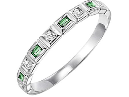 14Kt White Gold Diamond 1 10Ctw & Emerald 1 8Ctw Ring on Sale