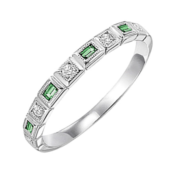 14Kt White Gold Diamond 1 10Ctw & Emerald 1 8Ctw Ring on Sale