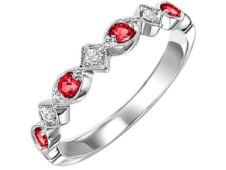 14Kt White Gold & Ruby 1 4Ctw Ring Online Sale